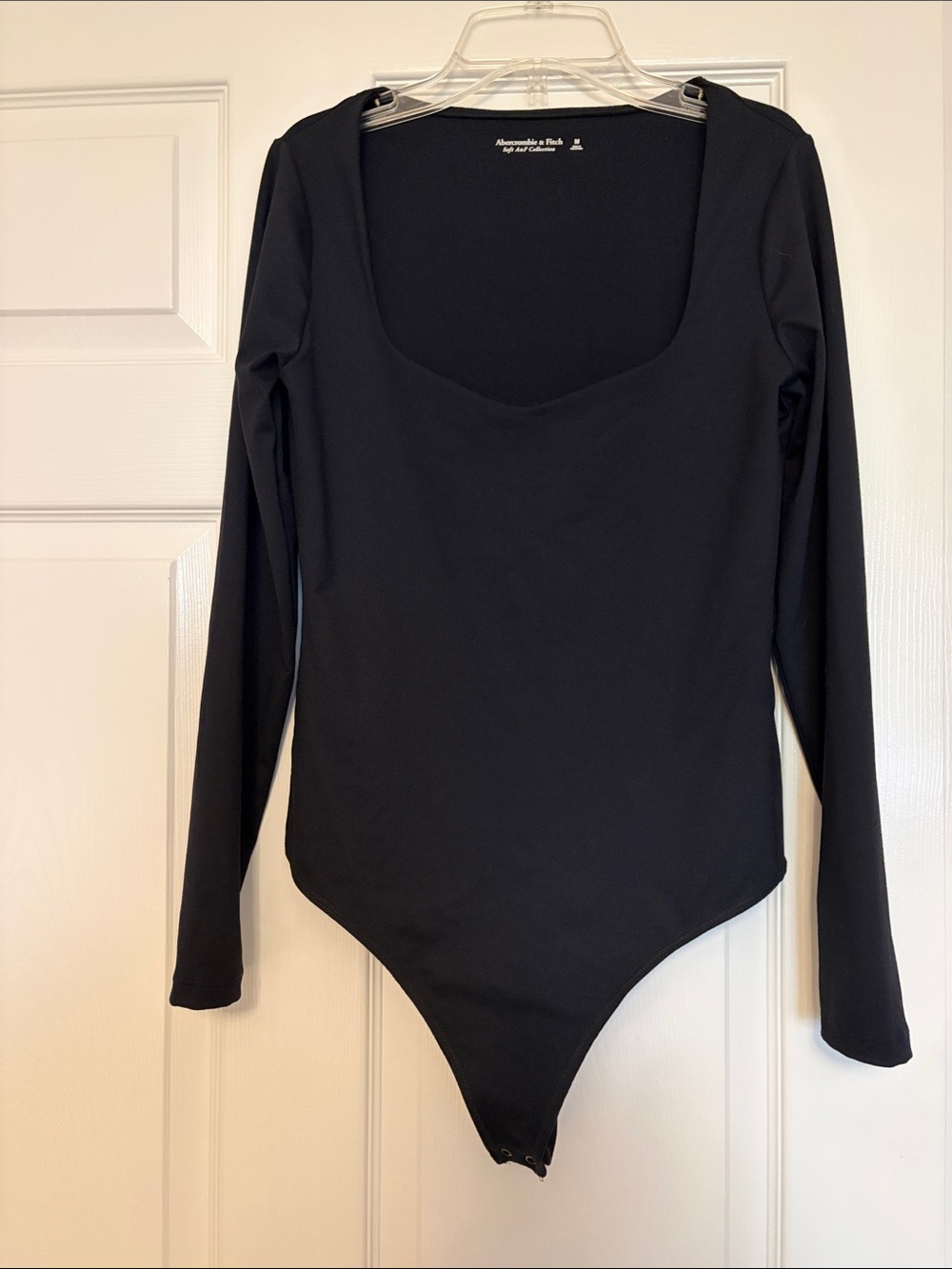 Abercrombie & Fitch Black Scoop Neck Long Sleeve Top